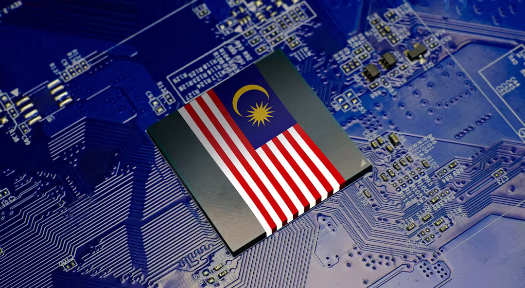 Malaysia semiconductor strategy board and flag concept - Infinecs